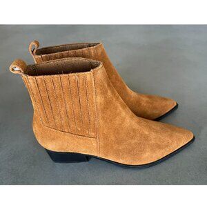 NEW Marc Fisher LTD Yarita Pointed Toe Bootie Women's Dark Natural Size 6.5 M